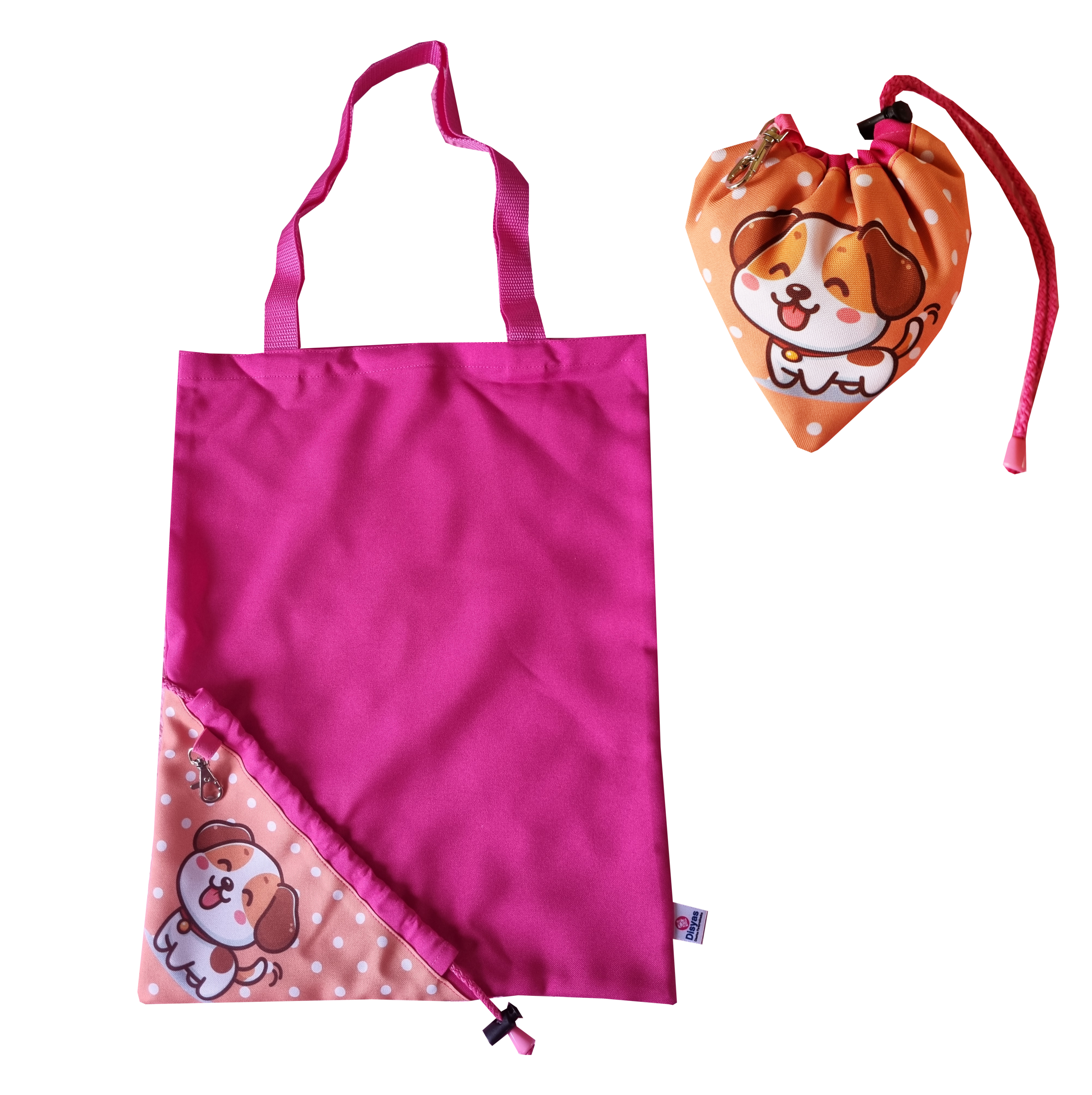 Bolsa De Compras Plegable Diseño Perros Reutilizable