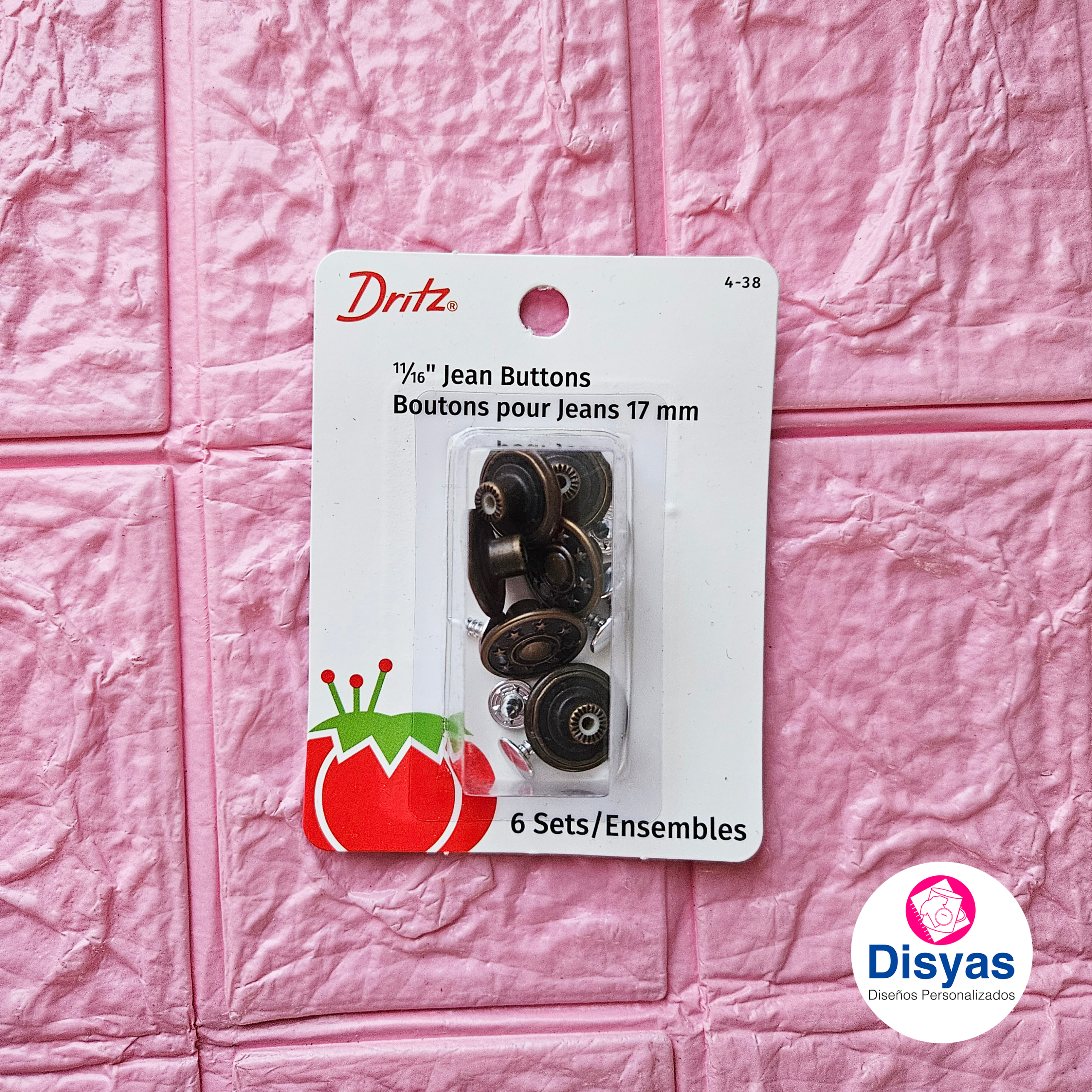 Botones Para Jeans Sin Costura 17 Mm 6 Und. Dritz - Imagen 3