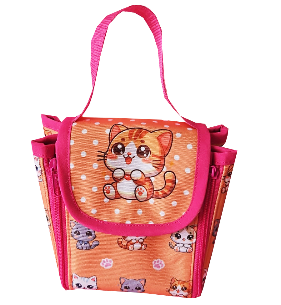Mini Lonchera Mantel Para Colación Escolar Gatos