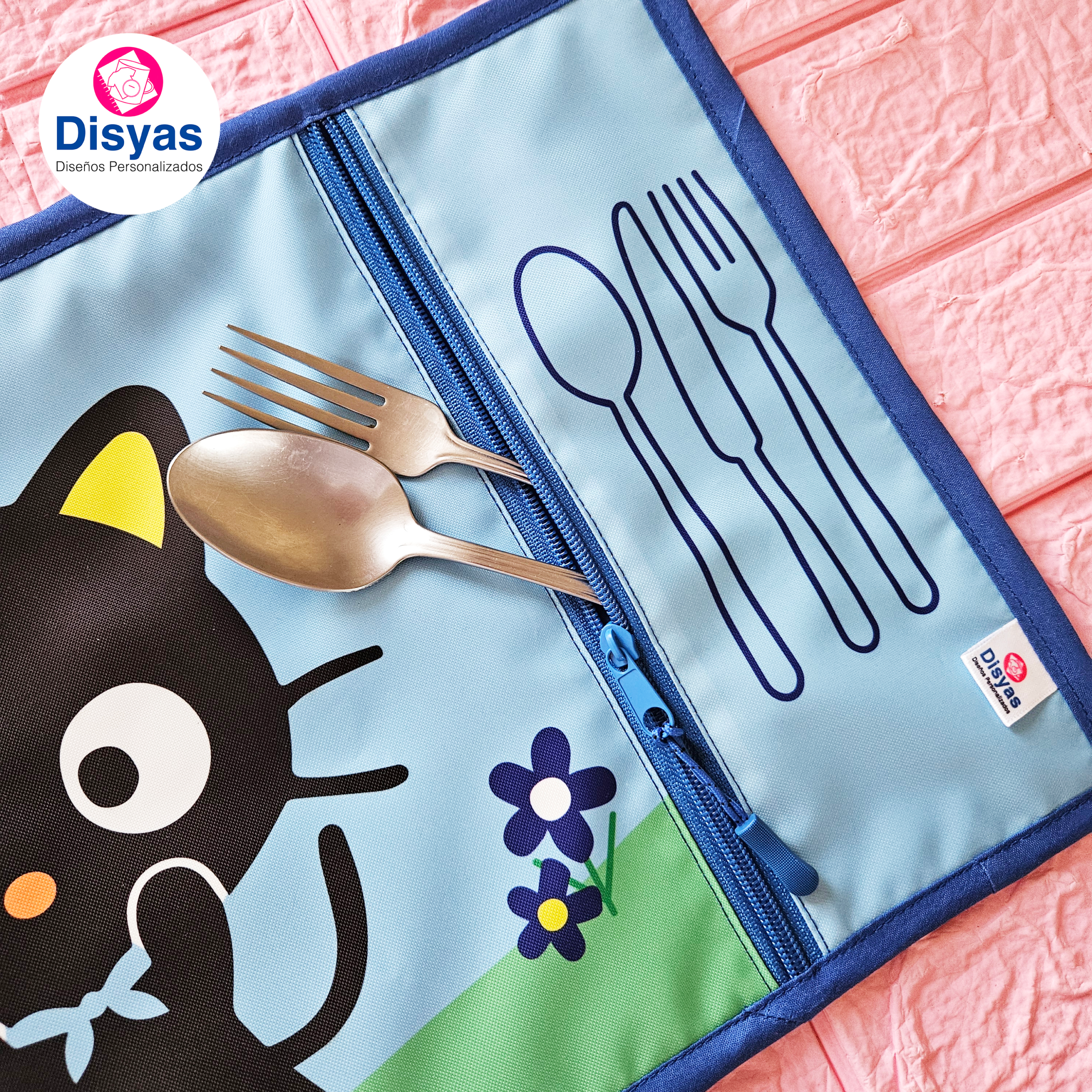 Individual Infantil Con Bolsillo Para Cubiertos Chococat - Imagen 2