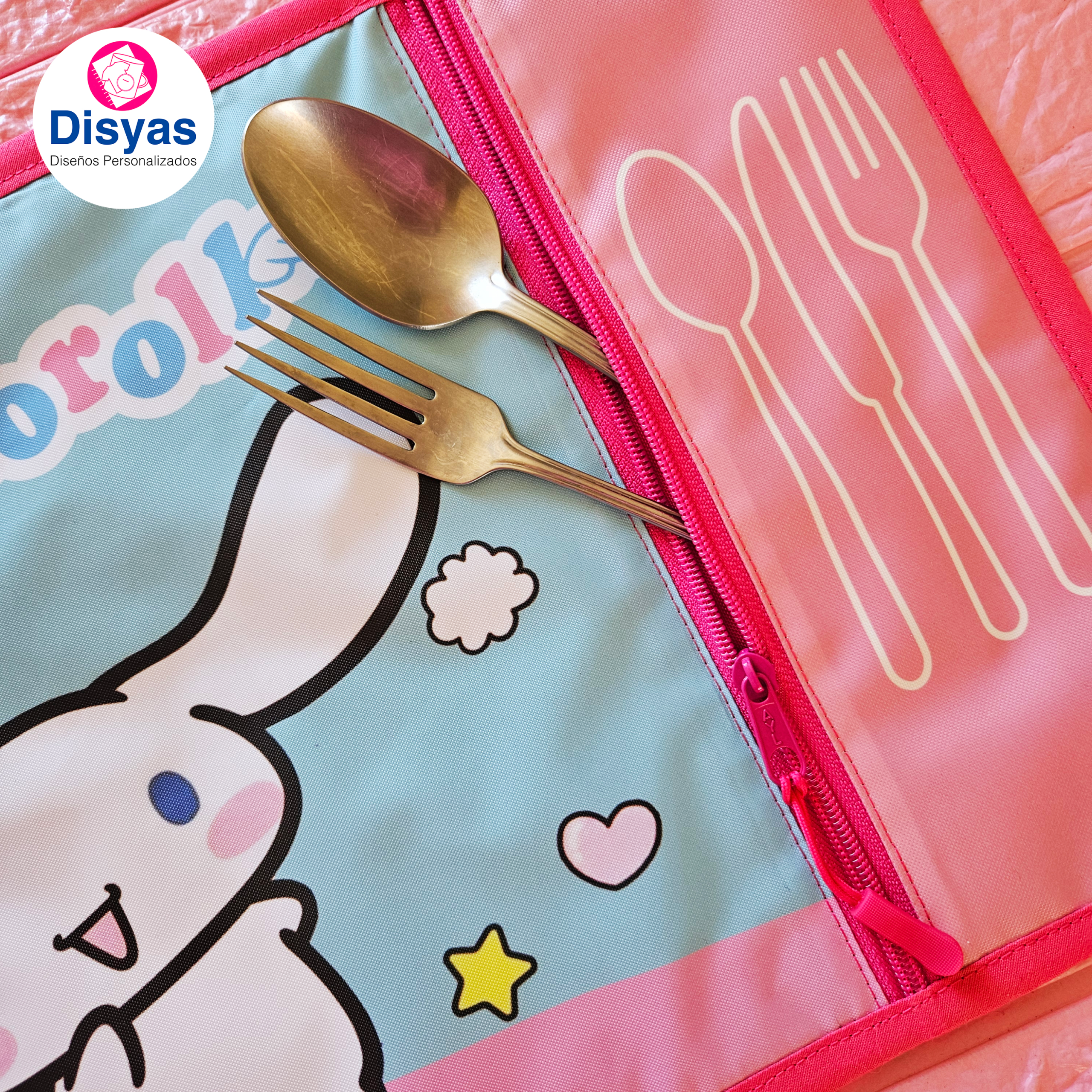 Individual Infantil Con Bolsillo Para Cubiertos Cinnamoroll - Imagen 2