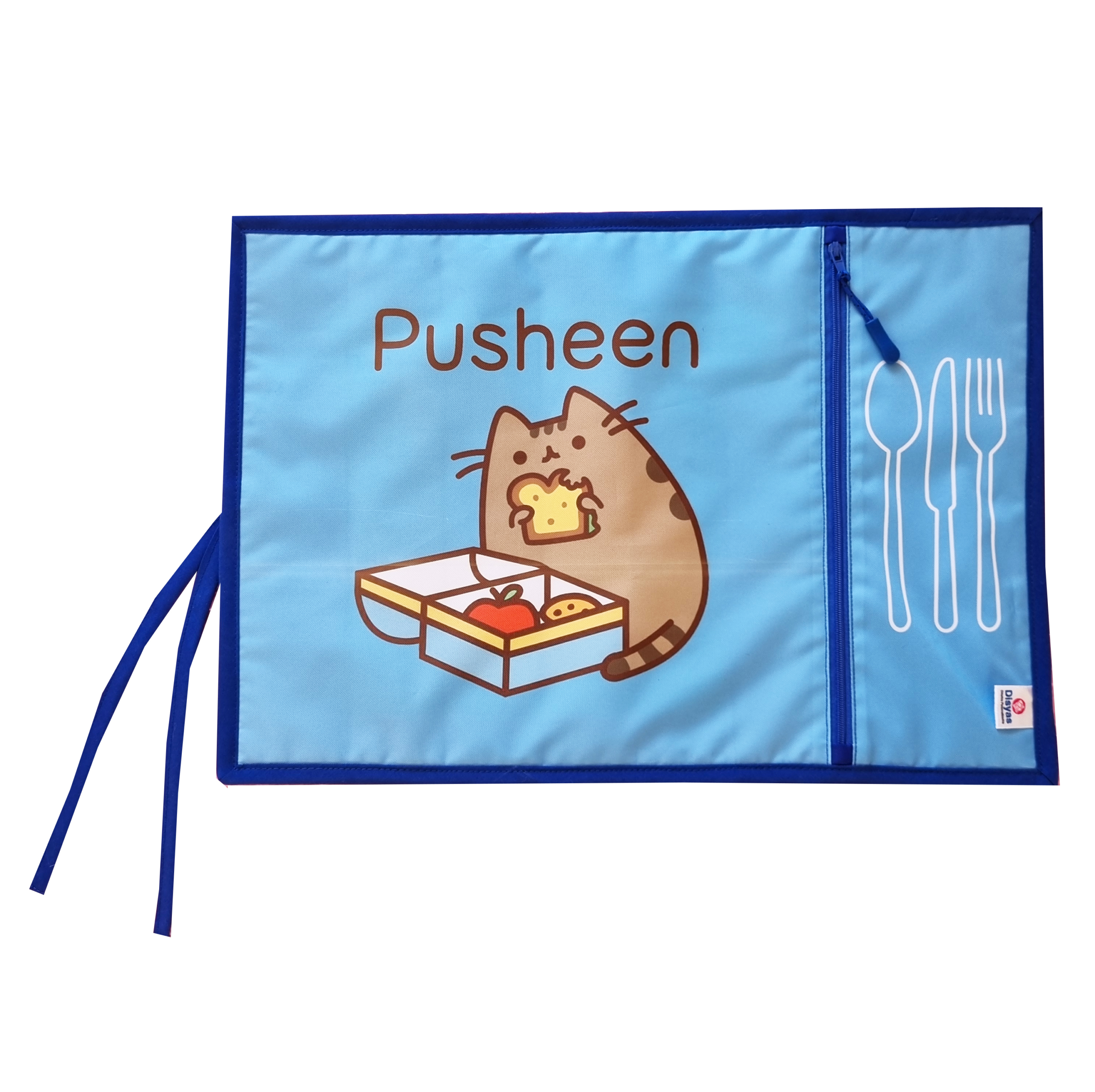 Individual Infantil Con Bolsillo Para Cubiertos Pusheen