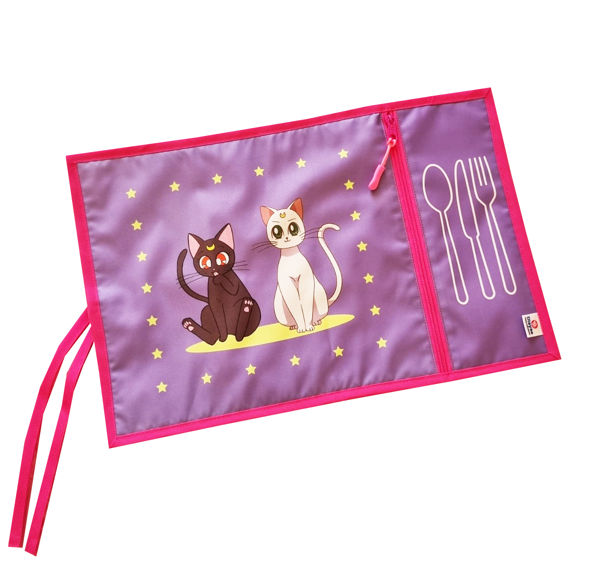 Individual Infantil Con Bolsillo Para Cubiertos Luna Y Artemis Sailor Moon