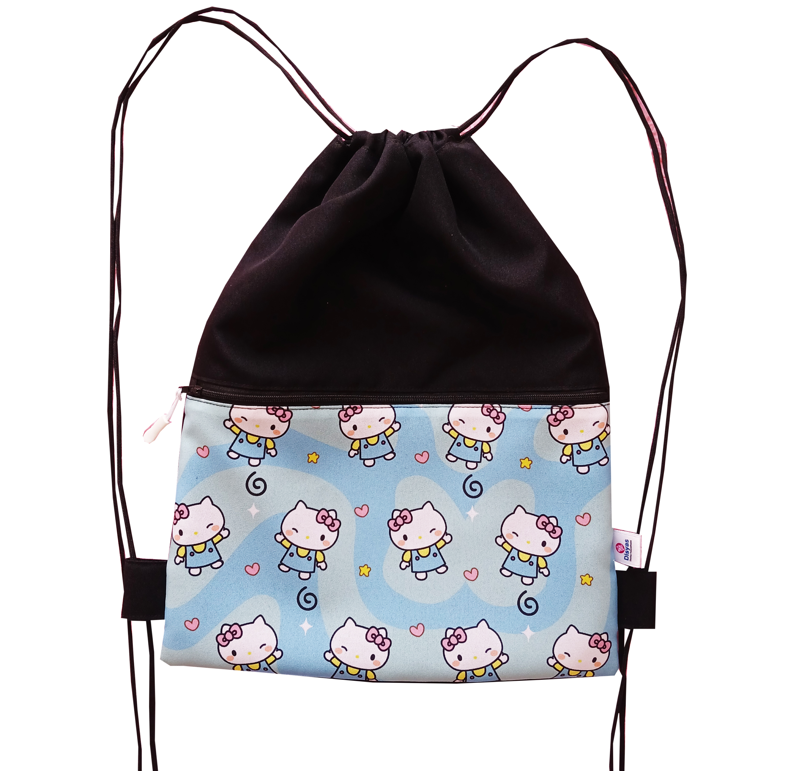 Morral Con Cordón y Bolsillo Frontal Diseño Hello Kitty