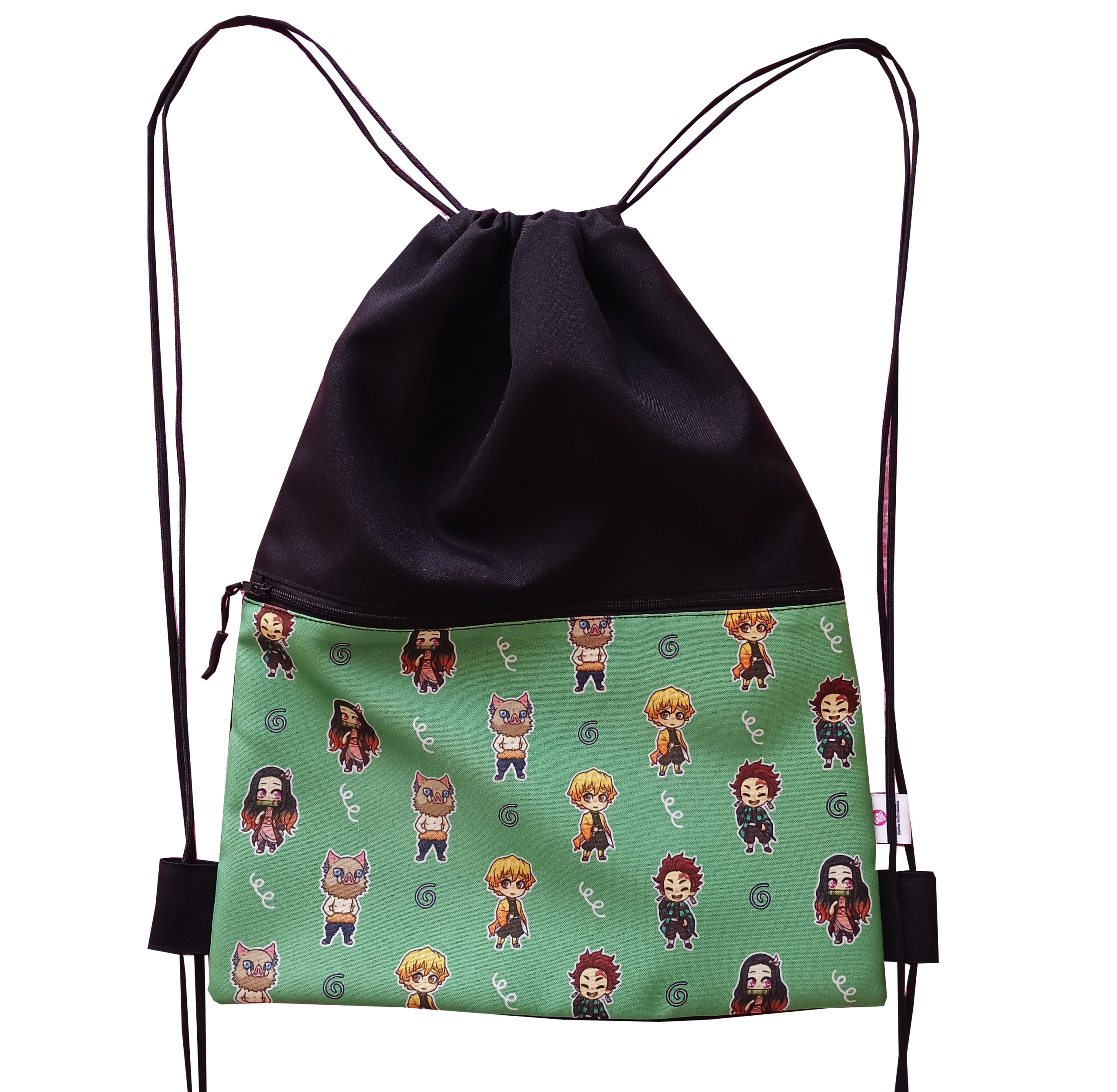 Morral Con Cordón y Bolsillo Frontal Diseño Demon Slayer