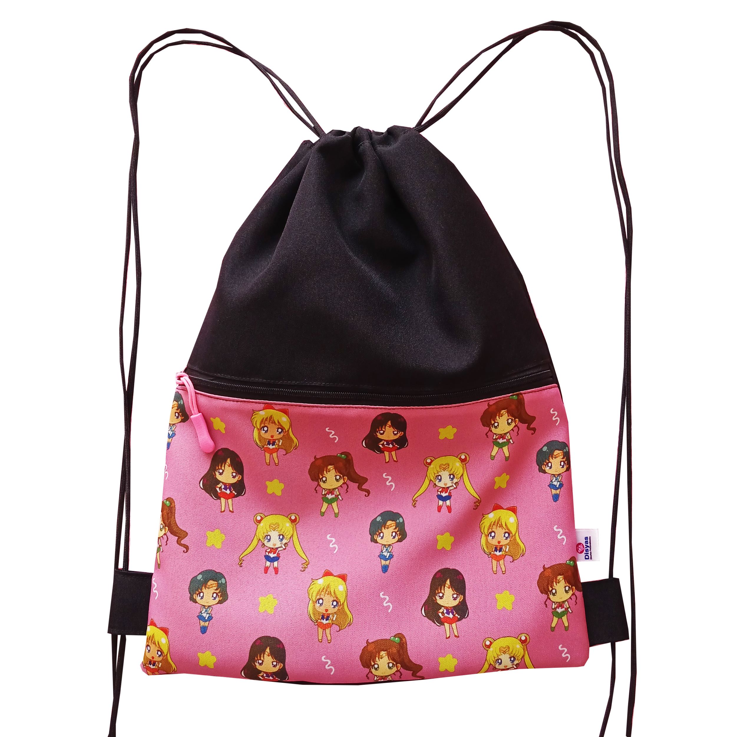 Morral Con Cordón y Bolsillo Frontal Diseño Sailor Moon