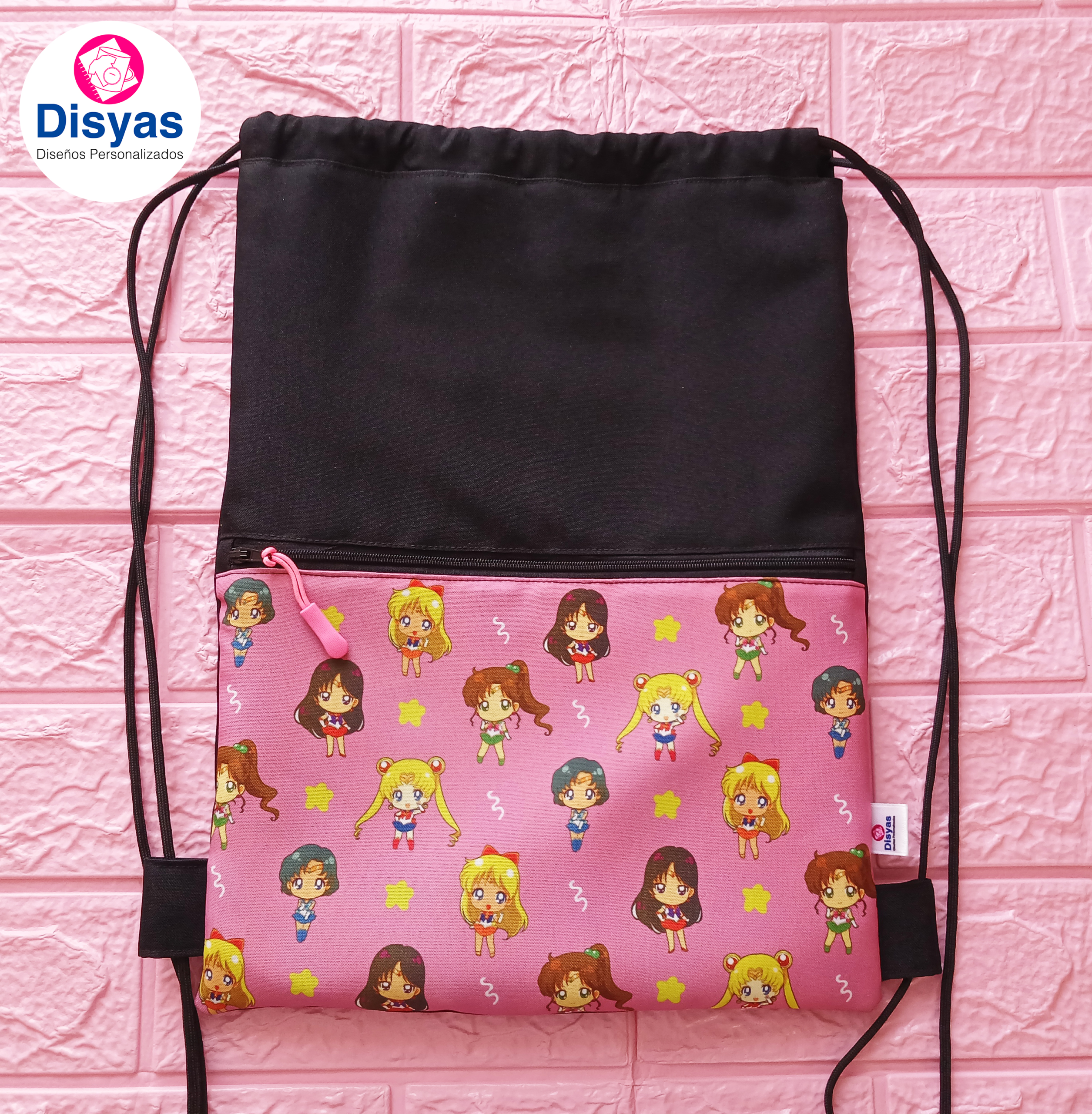 Morral Con Cordón y Bolsillo Frontal Diseño Sailor Moon - Imagen 3