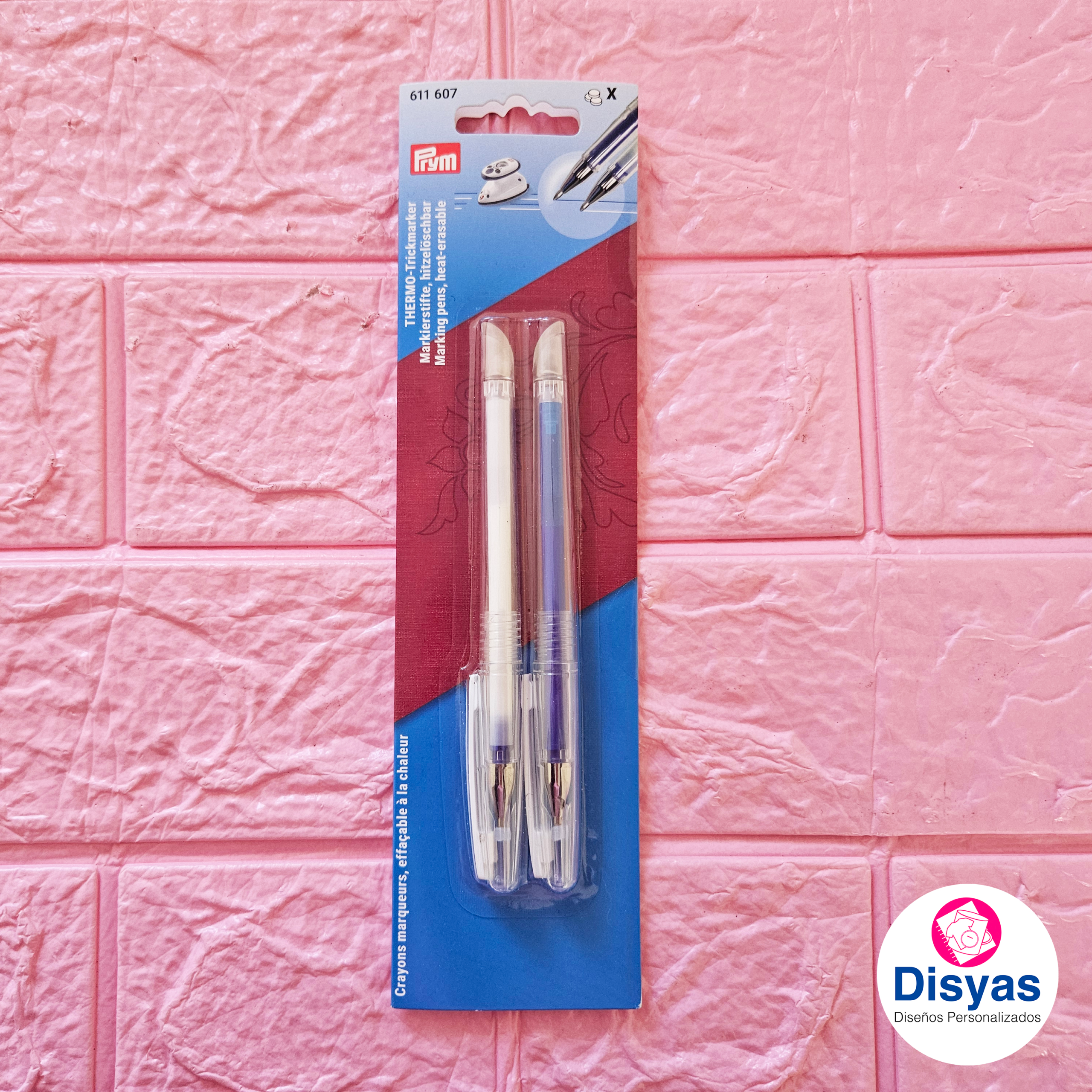2 Marcadores Para Tela Tinta Borrable Con Plancha Prym - Imagen 2