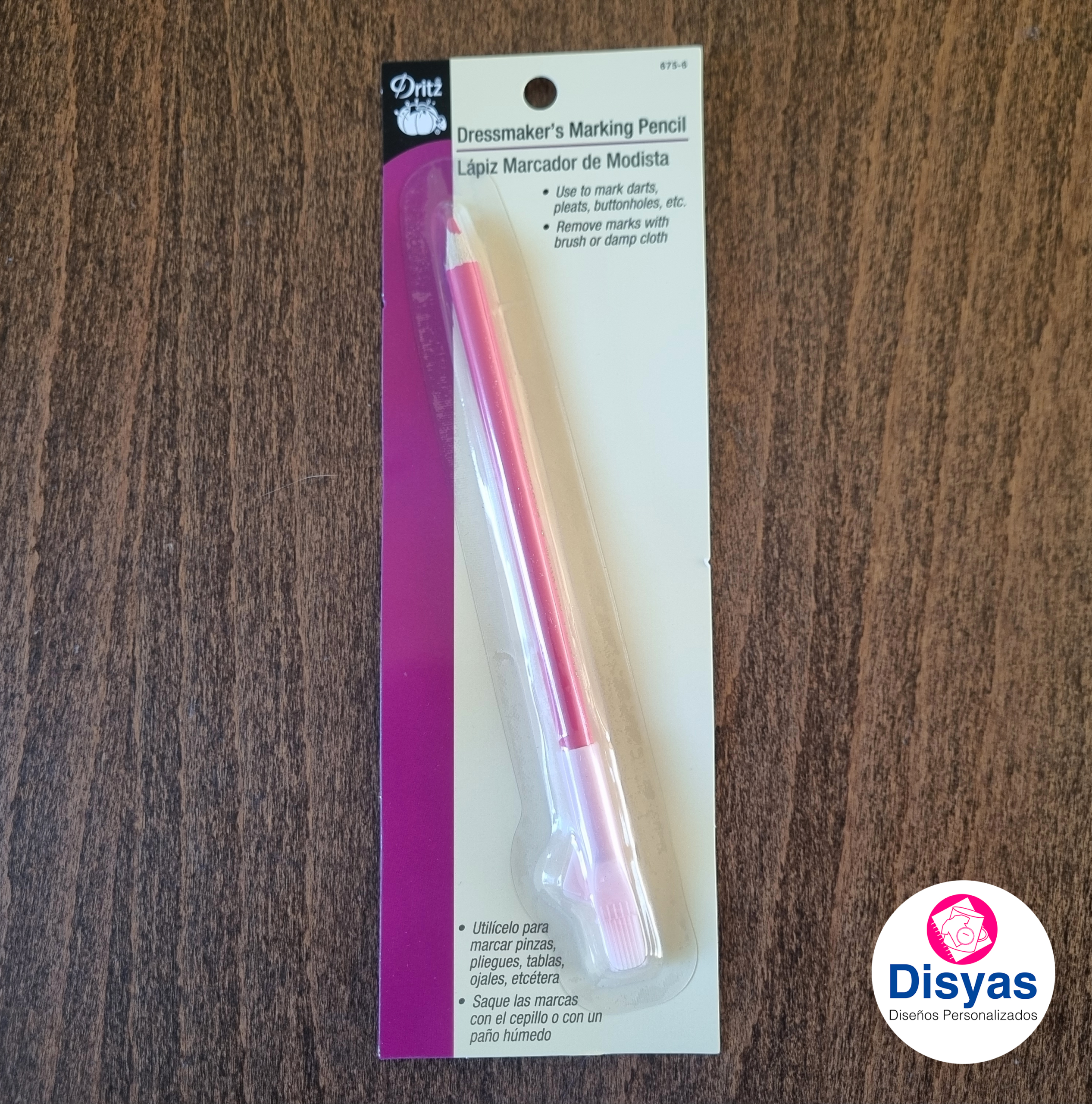 Lápiz Tiza Marcador De Telas Modista Rosa Dritz - Imagen 3
