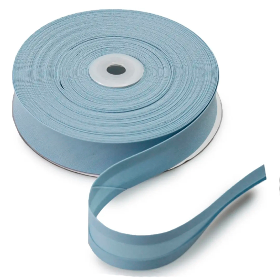 Sesgo 2,5 Cm De Ancho Celeste Rollo 20 Metros Cinta Bies Costura