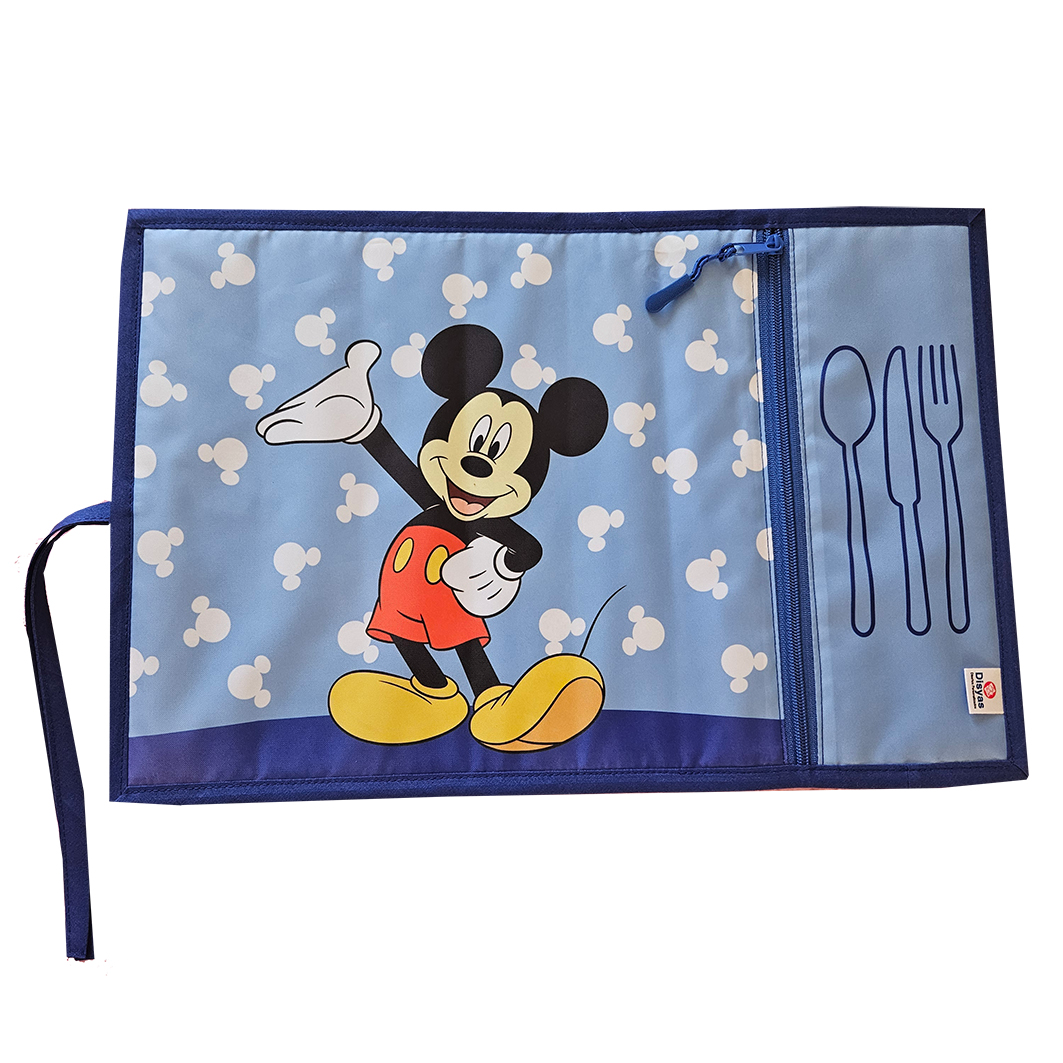 Individual Infantil Con Bolsillo Para Cubiertos Mickey Mouse