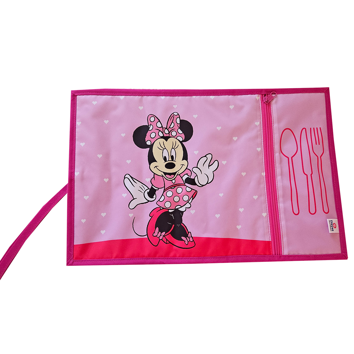 Individual Infantil Con Bolsillo Para Cubiertos Minnie Mouse